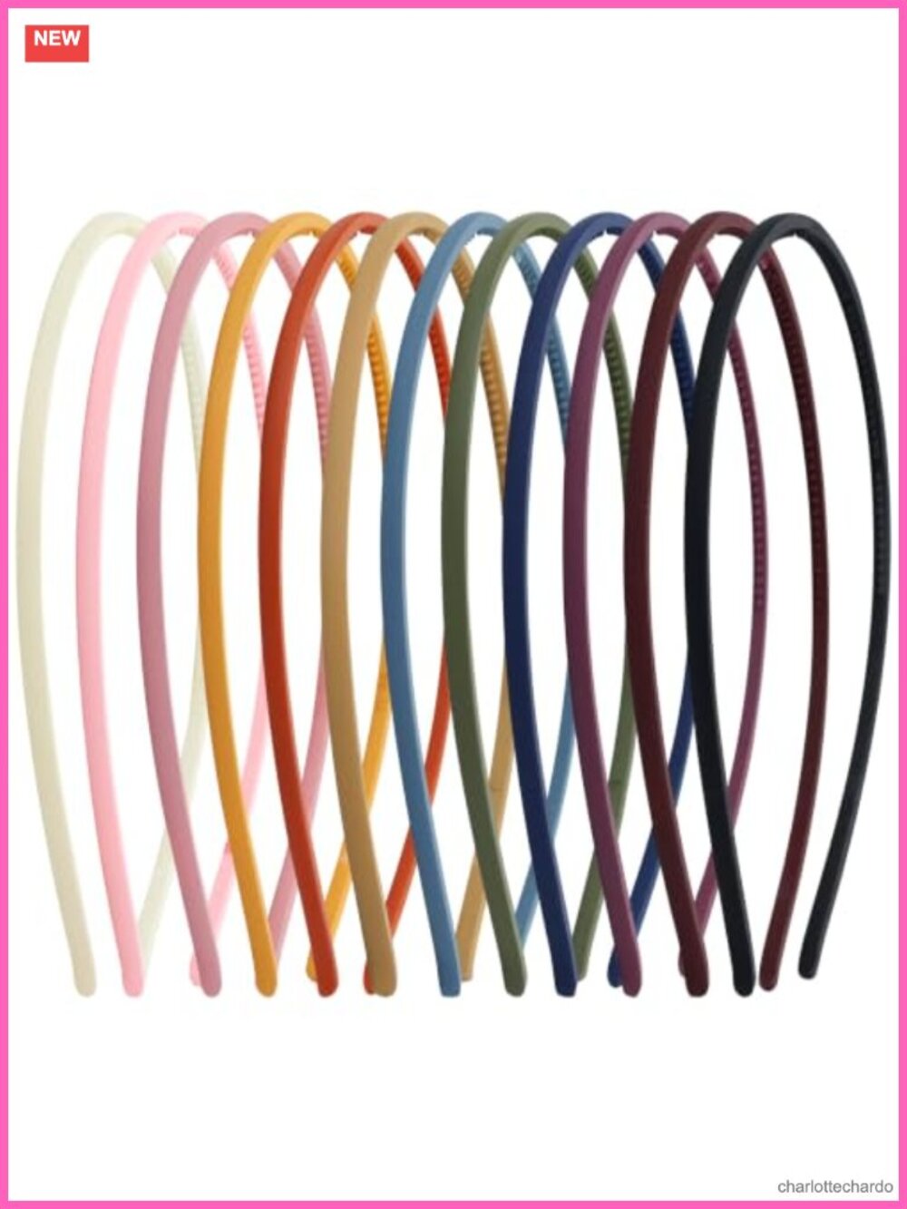 12 Pack Thin Plastic Headbands with Teeth Slim Comb Hair Hoops